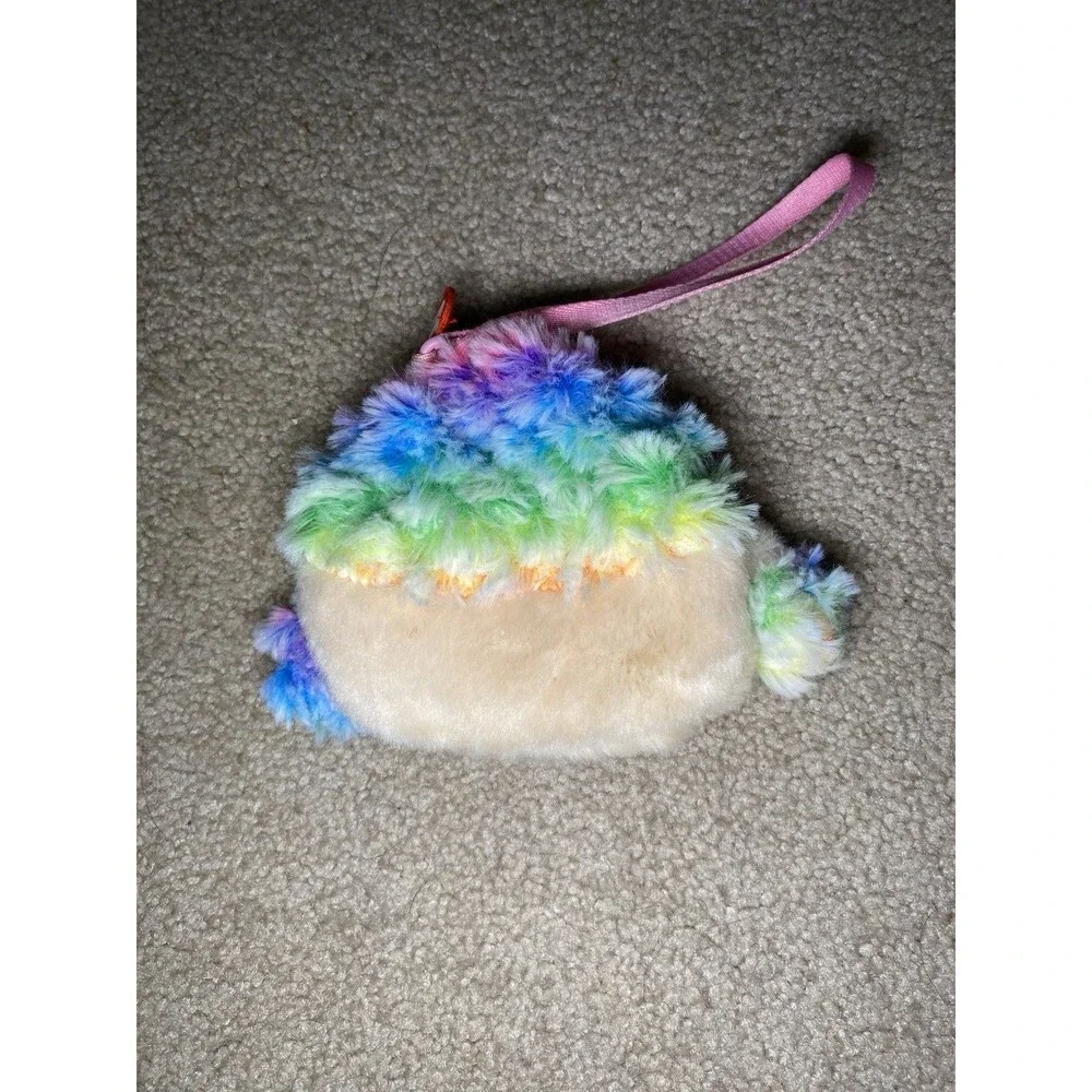 Ty Beanie Boos Rainbow Poodle Wristlet Coin Purse Plush Bag